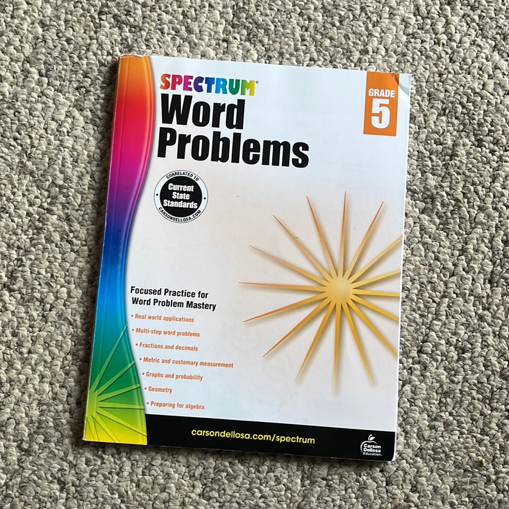 Spectrum Word Problems Grade 5